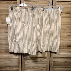 Terra & Sky Stripped  Brown Shorts 4x 28 30 New With Tags